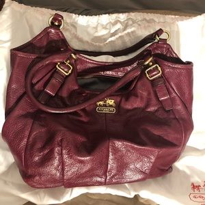 Coach maroon leather bag